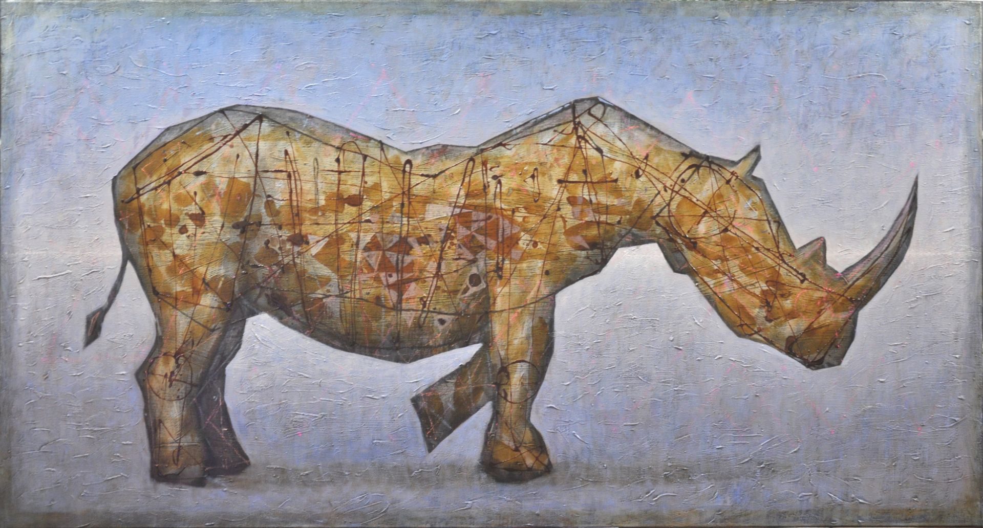 Rhino emigration, 100x190, 2017
