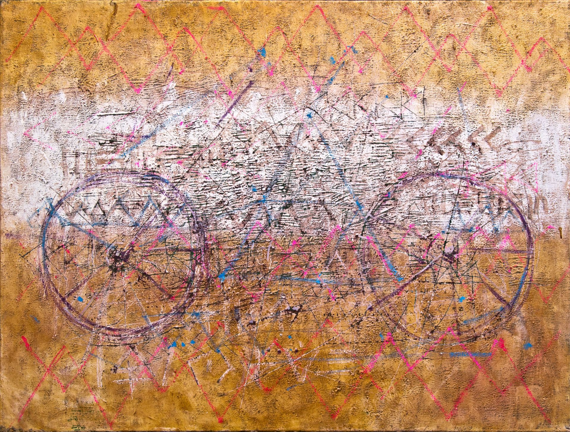 Speeding bike 90x120cm egg tempera 2014