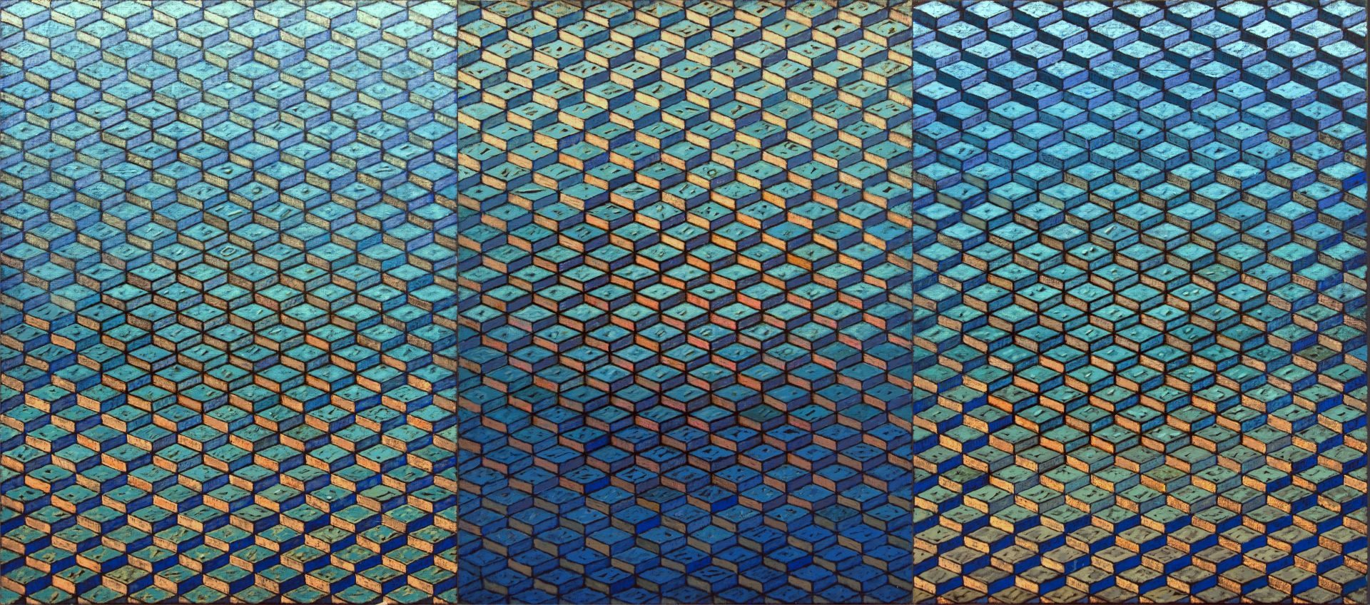Morning by the lake, 120x270cm, 2018