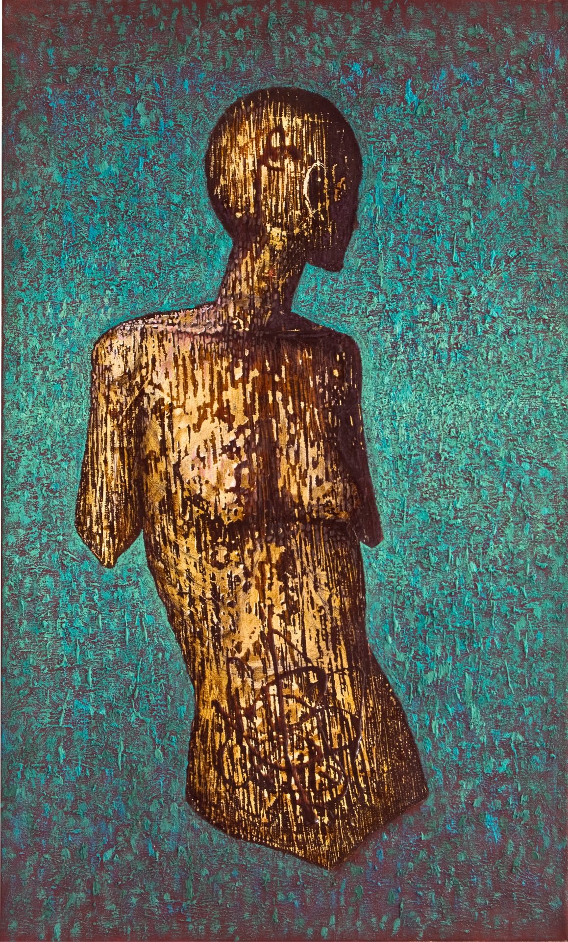 Statue of a woman 100x60cm, oil, shellac resin on canvas 2013