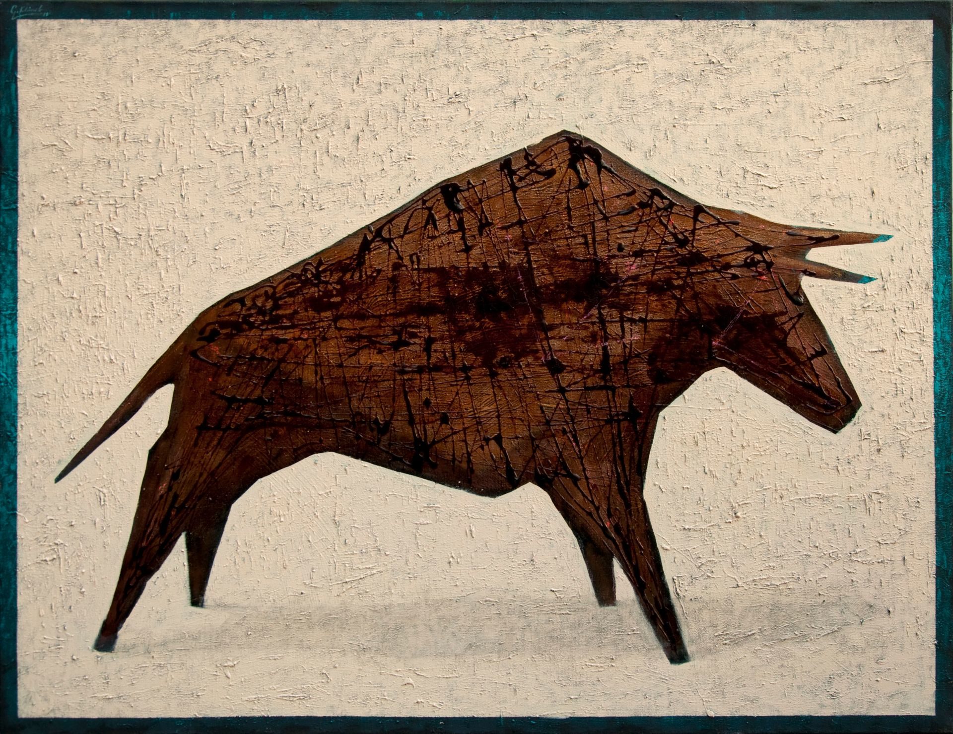 Amber bull 2, 100x130cm, 2017
